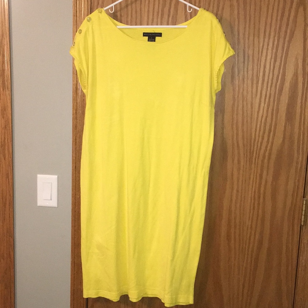 Midi yellow t-shirt dress